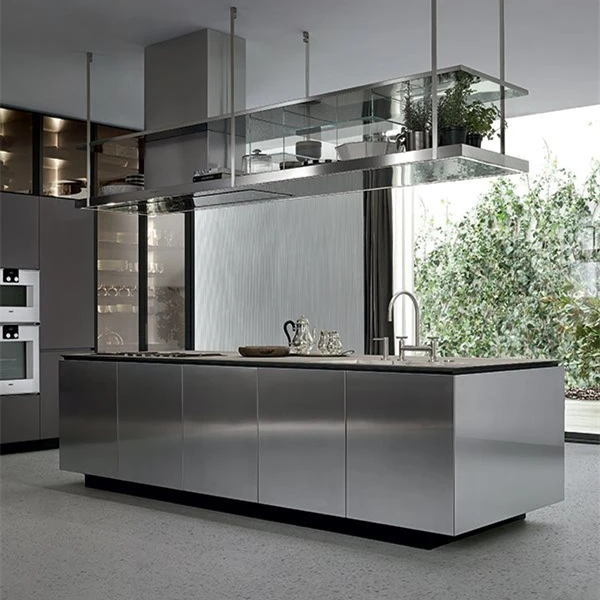 Vermont New Industrial Design Stainless Steel 304 Kitchen Cabinets Island With Sink And Faucet