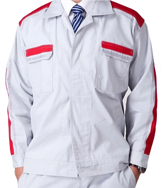 Acid-alkali Resistant Workwear Polyester / Cotton Jacket&Pants Factory Worker Uniform