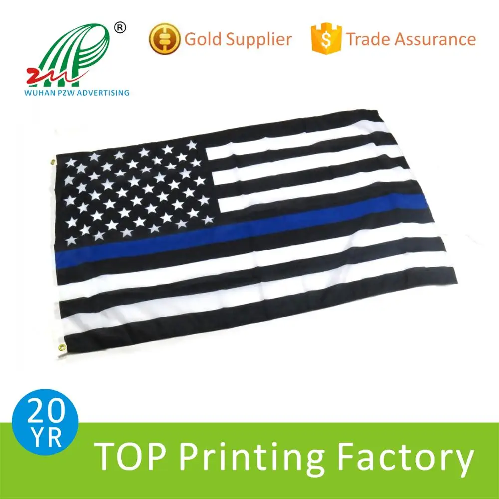 Wholesale High Quality Thin Blue Line Flag 3x5 American Police Flag