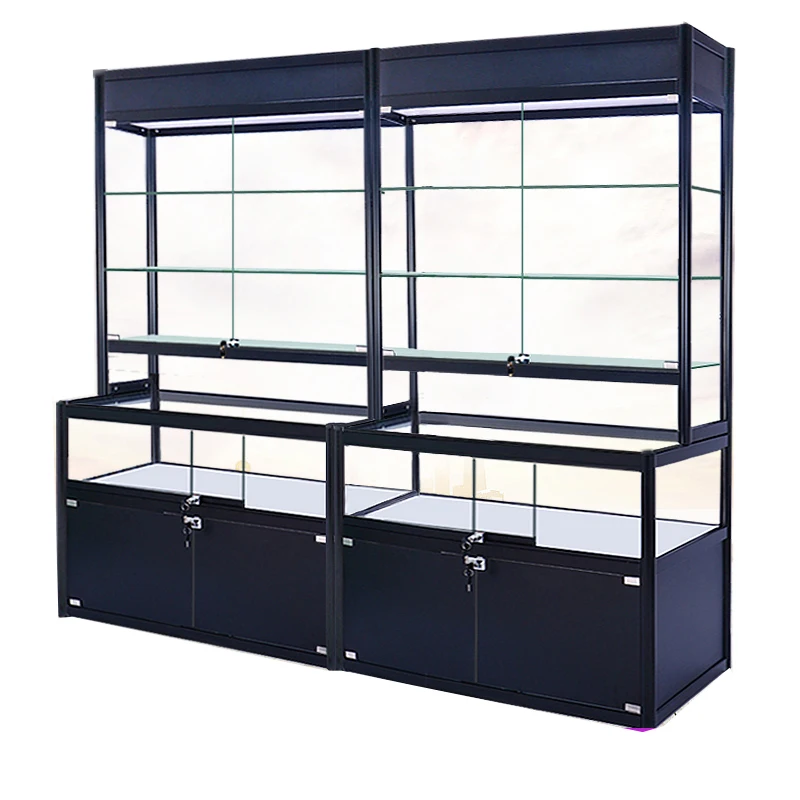 Modern Luxury Wall Store Glass Jewelry Display Showcase For Sale