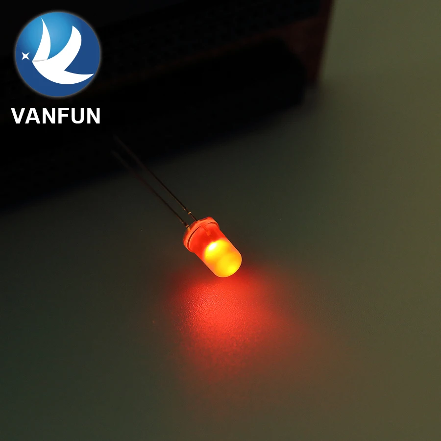 2 пинов 5 мм красный круглый светодиодный светоизлучающий диод для световой индикатор