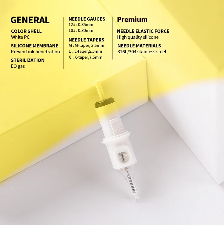 
Professional Stainless Steel Disposable Cartridge Tattoo Needle For Permanent Makeup Tattoo Machine Tattoo Supplies 