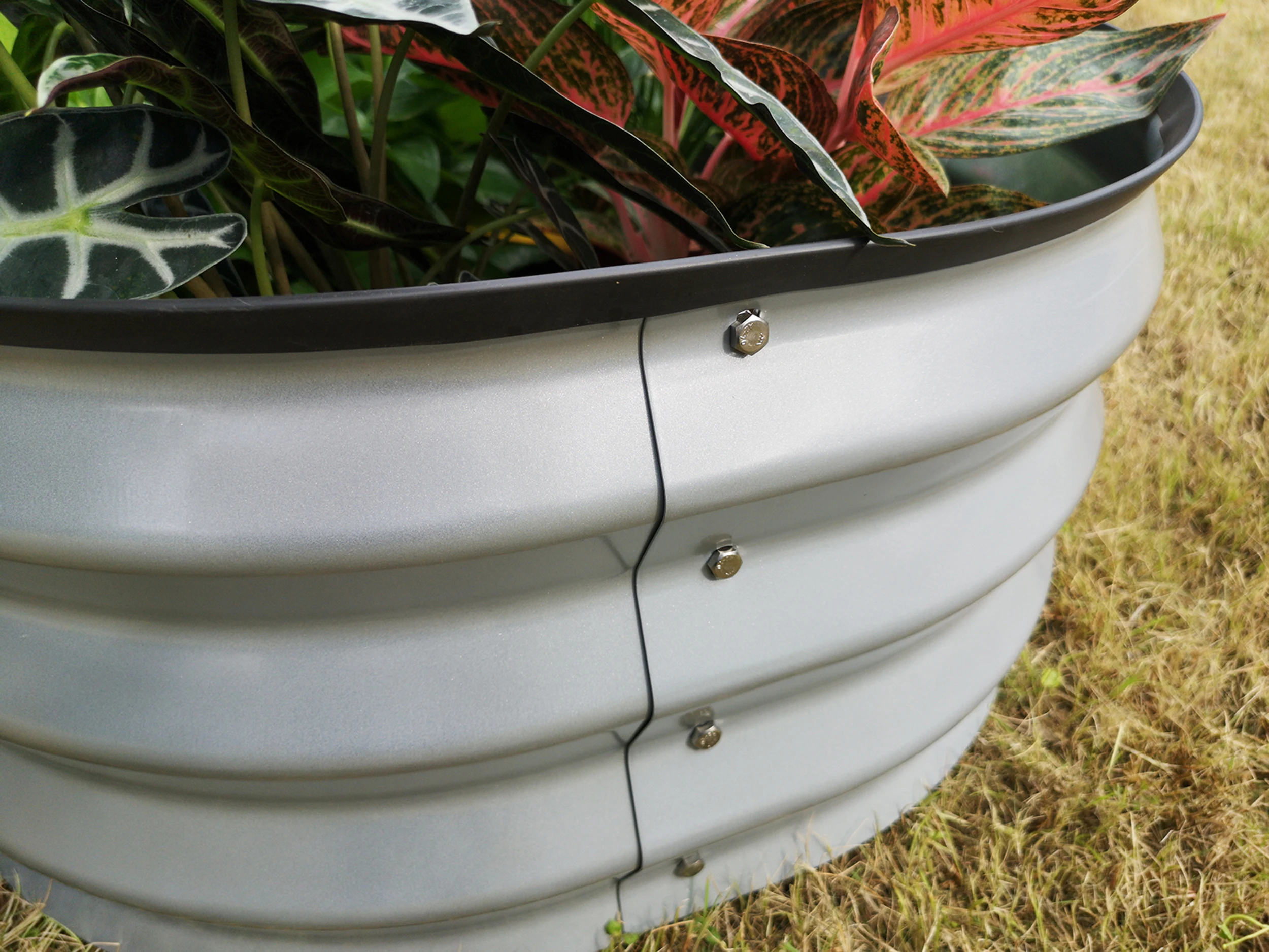 
G-MORE 60x120x30CM Outdoor Steel Raised Garden Bed,Sliver/Ivory Raised seed beds 