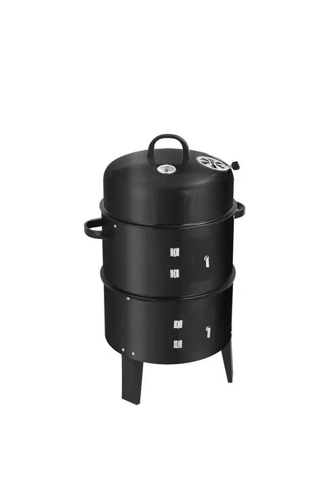 Flame Safety 3 in 1 Vertical Smoker Barbecue Barrel Charcoal  Barbecue Grill Smokeless Barbecue