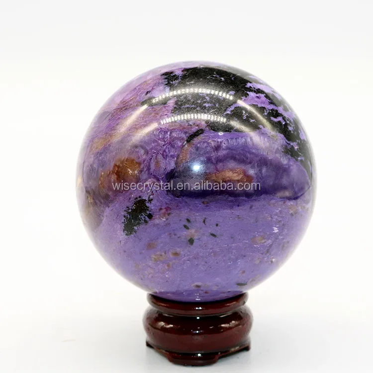
Rock stone healing crystal charoite ball Rare Noble gems 