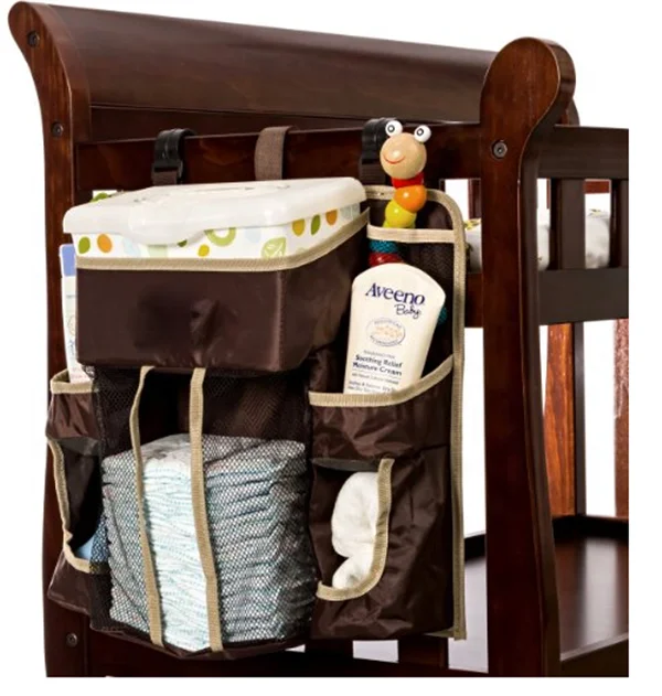 Wholesale Custom Folding Portable Sturdy Nursery Storage Hanging Baby Diaper Organizer For Diaper Changing Baby Bed