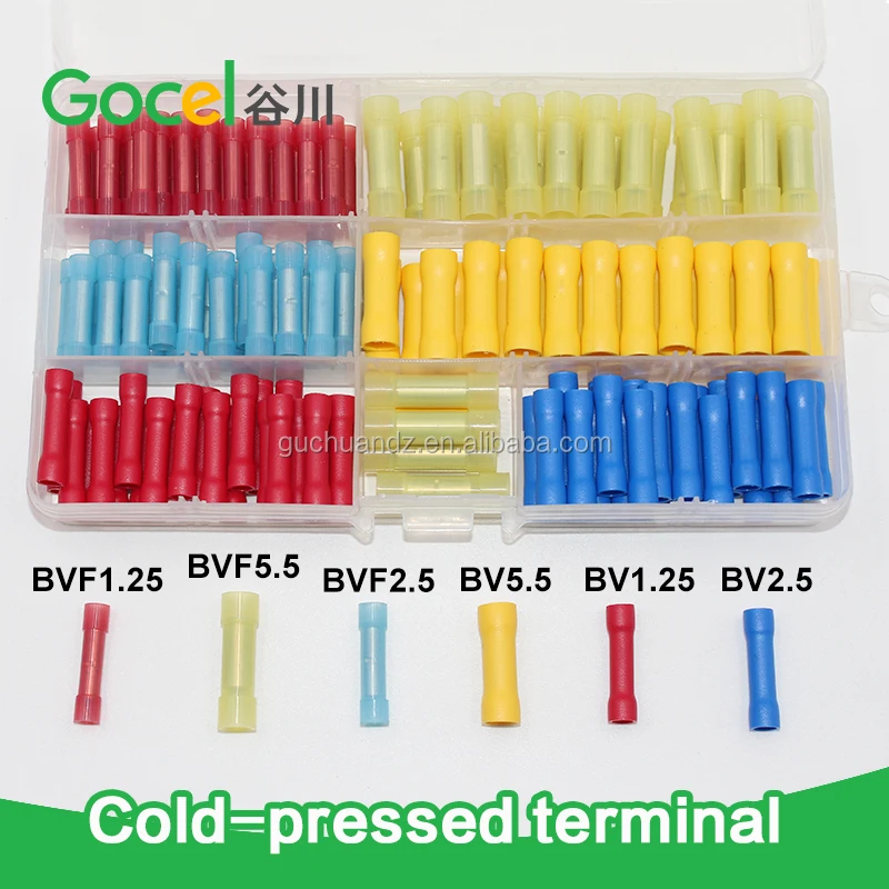 Red blue yellow,insulated butt splice connector,wire butt terminal kits