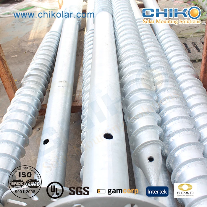 Ground screw pile for solar ground mounting system