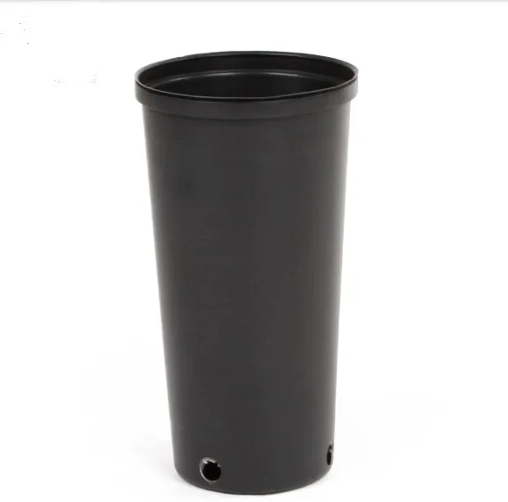 Durable reusable polyethylene flower pot plastic pots wholesale for plants black
