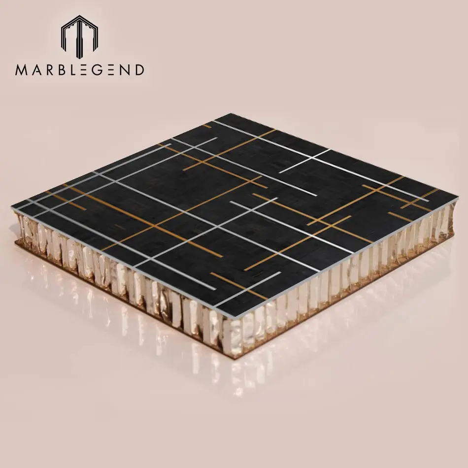 lightweight natural black Marble Composite Aluminium Honeycomb Panel Wall Cladding