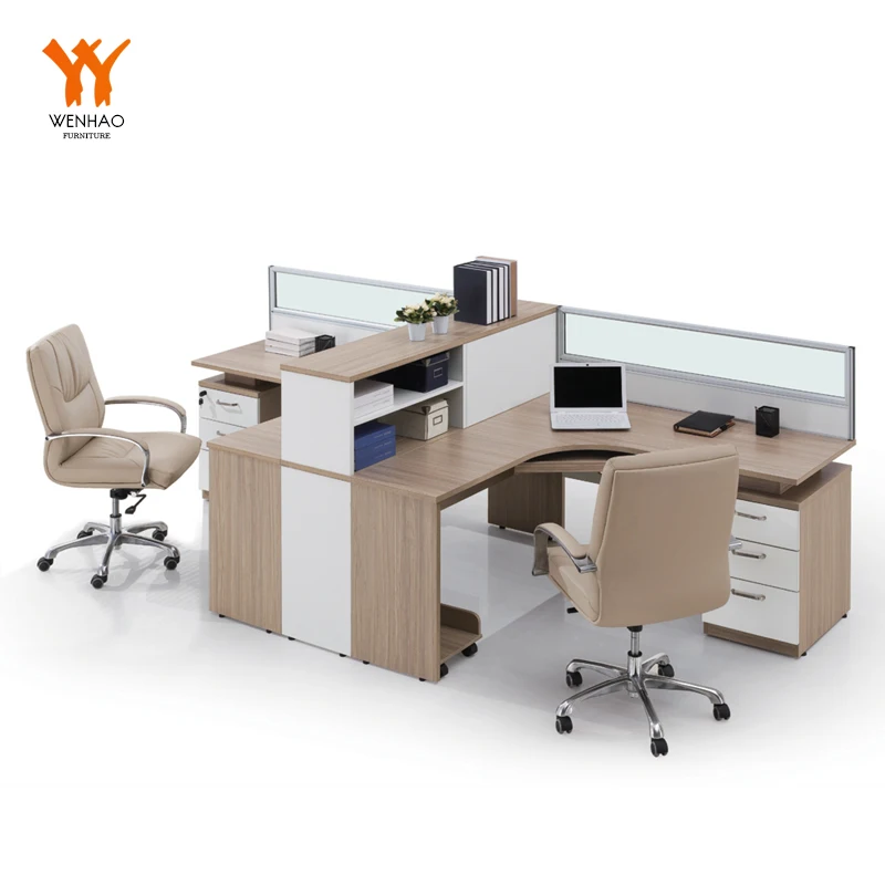WENHAO aluminum office partition 4 seat office workstation cubicle
