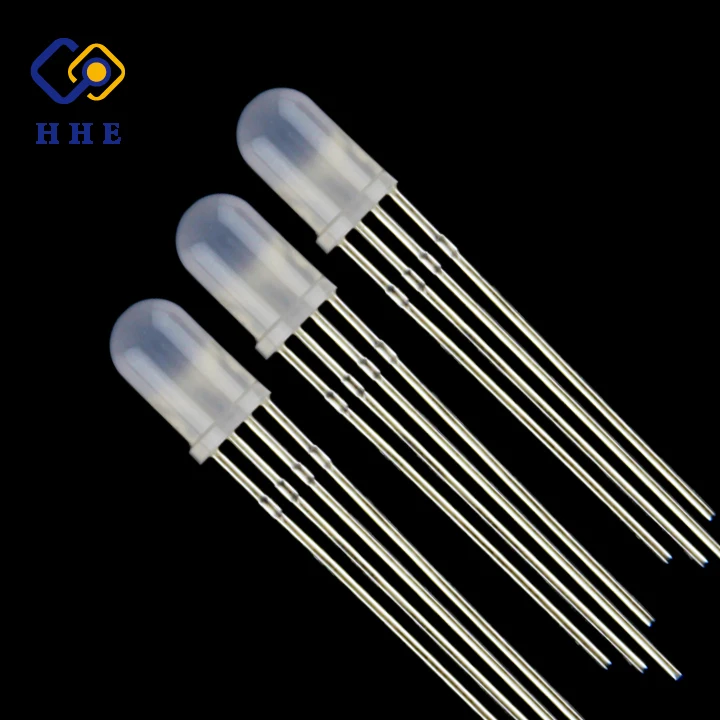 Высокая Яркость Матовый Объектив 5 мм RGB Фонари на Светодиодах 4 pins Общий Катод ROSH Совместимый