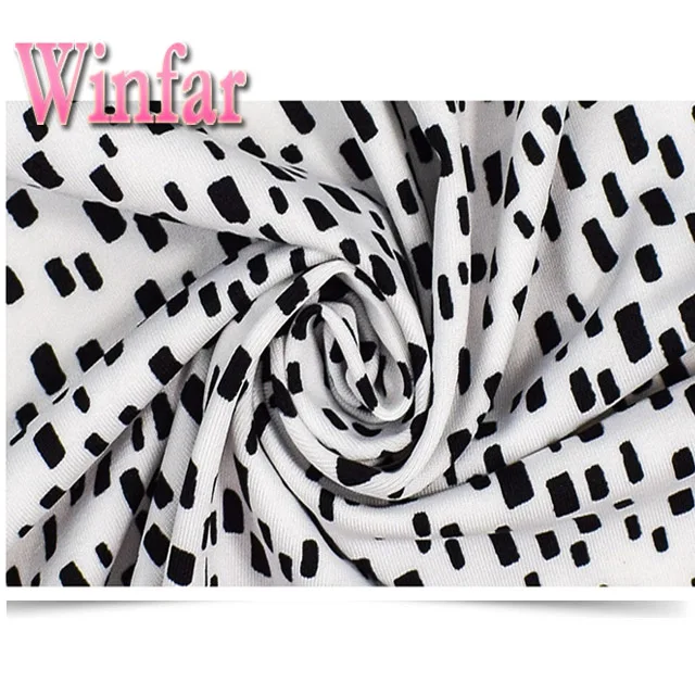  Мягкая прядильная одинарная трикотажная ткань из вискозы с принтом оптовая продажа дешевая вискозная