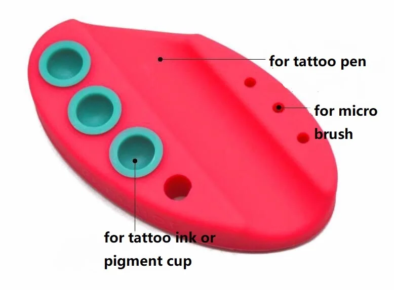 Yimart Oval Silicone Microblading Tattoo Ink Pigment Cup Holder Tattoo Pen Machine Stand