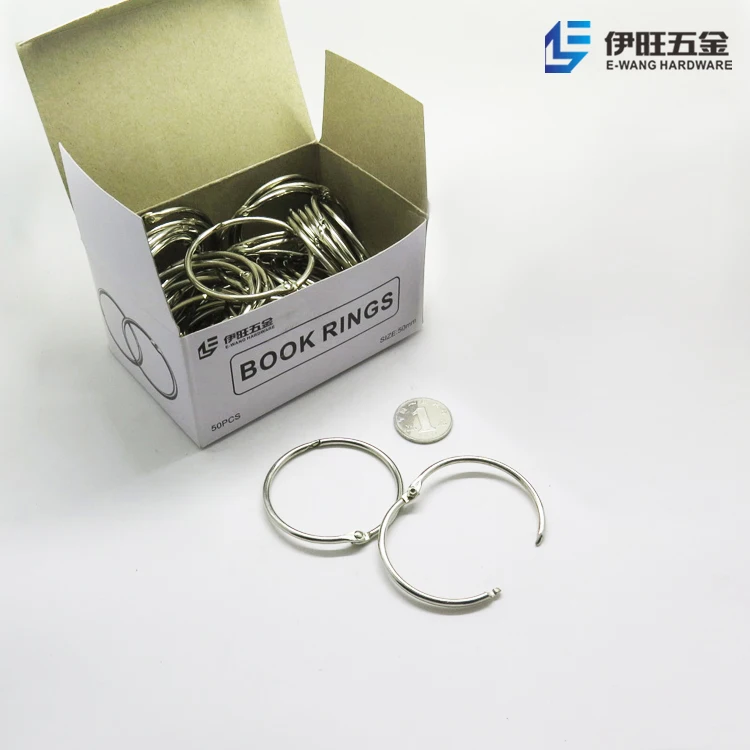 50 мм железные свободные кольца в форме листьев для подвязки книг 50 шт. в белой коробке для карт