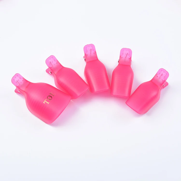 Wholesale Reusable 5pcs Plastic UV Gel Polish Remover Clip Soak Off Toe Nail Clip