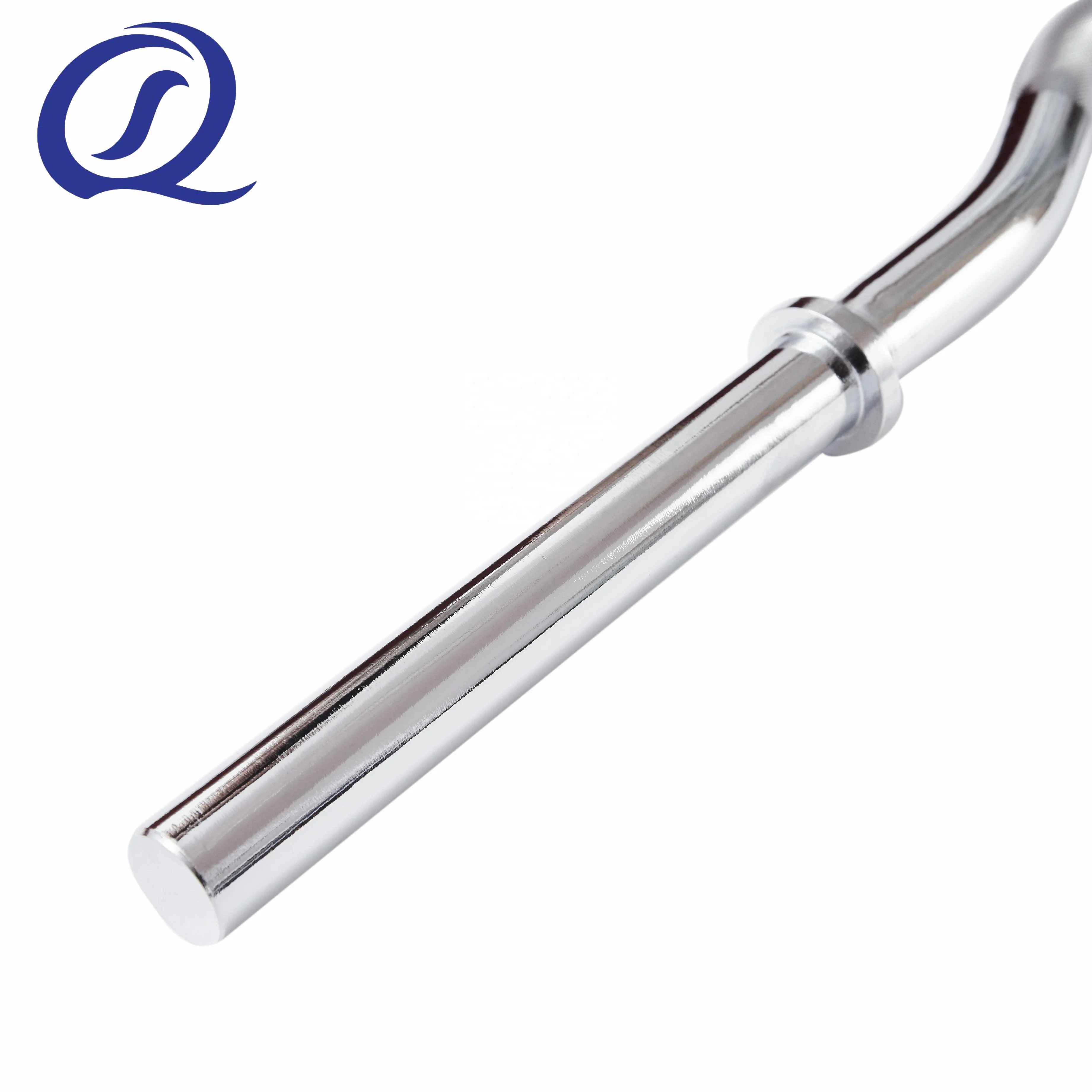 47' Regular EZ Chromed Curl Weightlifting Barbell Bar With Collars