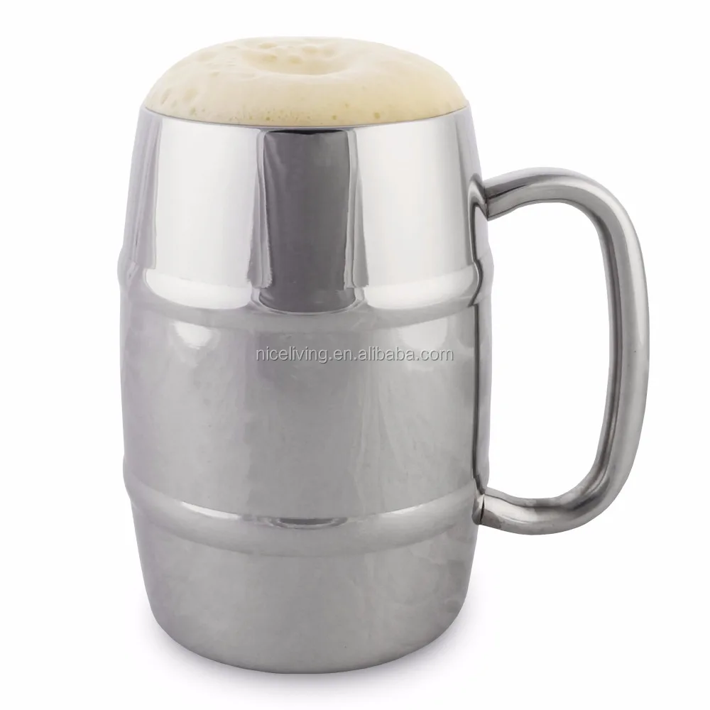 Excellent Stainless Steel Beer Barrel Mug 14oz / 400ml