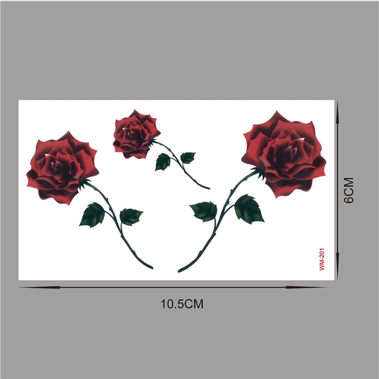 Wholesale rose flower new fashion waterproof temporary tattoo stickers