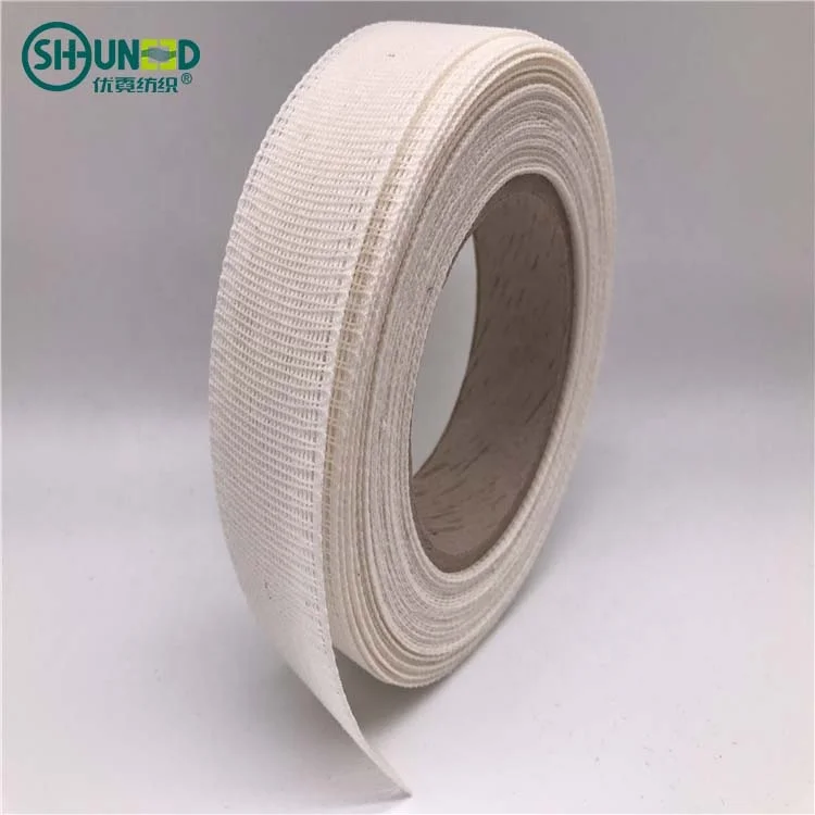 Stiff mesh nylon cotton fabric roll woven resin fabric fusible interlining for flattening suits/shirts/garment/curtain