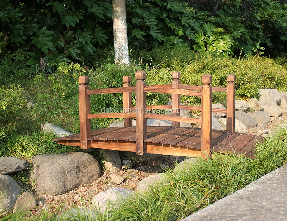 Wooden Garden Bridge Outdoor Decorative Solid Wood Garden Pond Arch Walkway