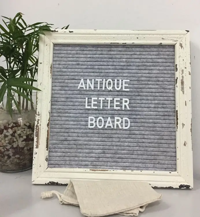 Double Sided Changeable felt letter board 10x10 inches , Black/Gray , 356 Characters, Wooden Stand, Bag