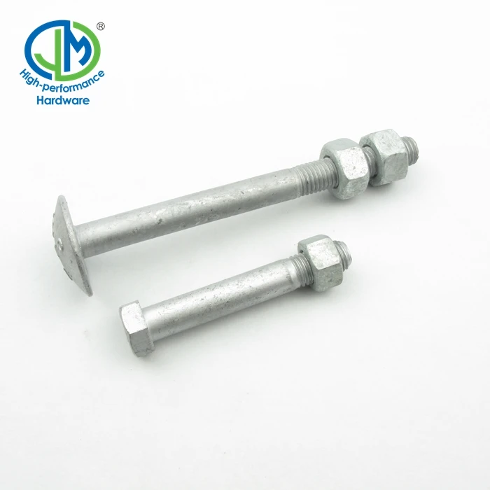 ASTM A394 Type O galvanized steel hex head tower bolts