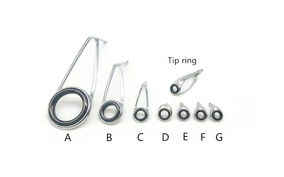 8pcs/set stainless steel frame KL series bracket inside ceramic ring Fishing Rod Guide