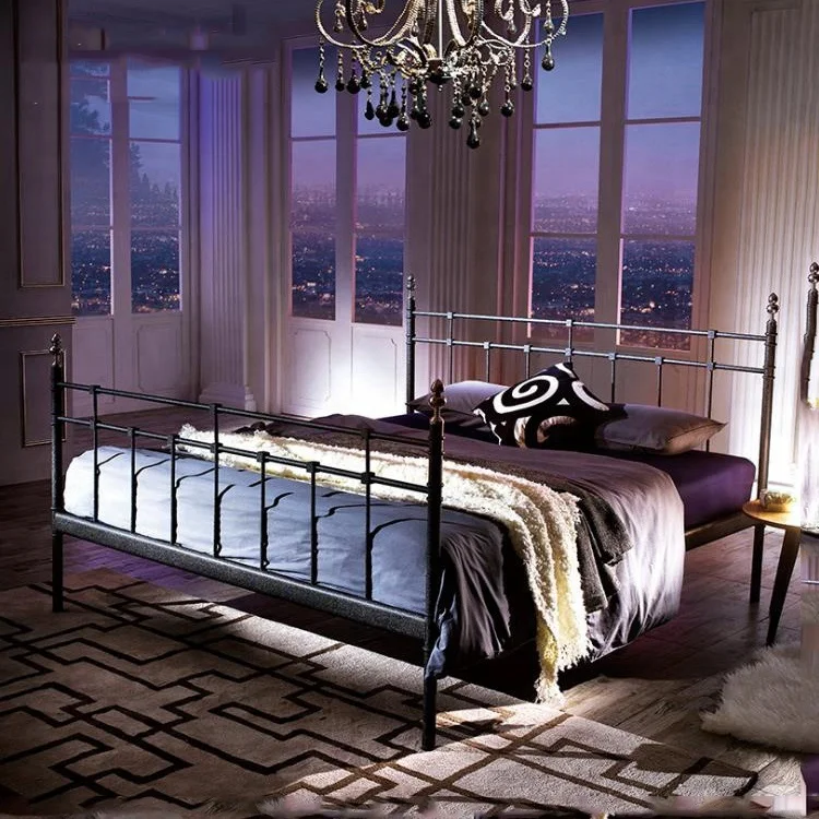 Европейские антикварные простой Последние двойной металлической кровати