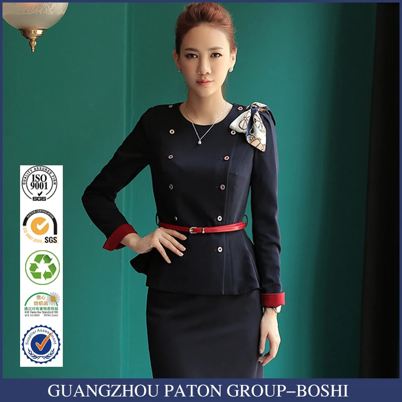 
Ladies Traditional Black Colours Stewardess Airline Polit Uniform 