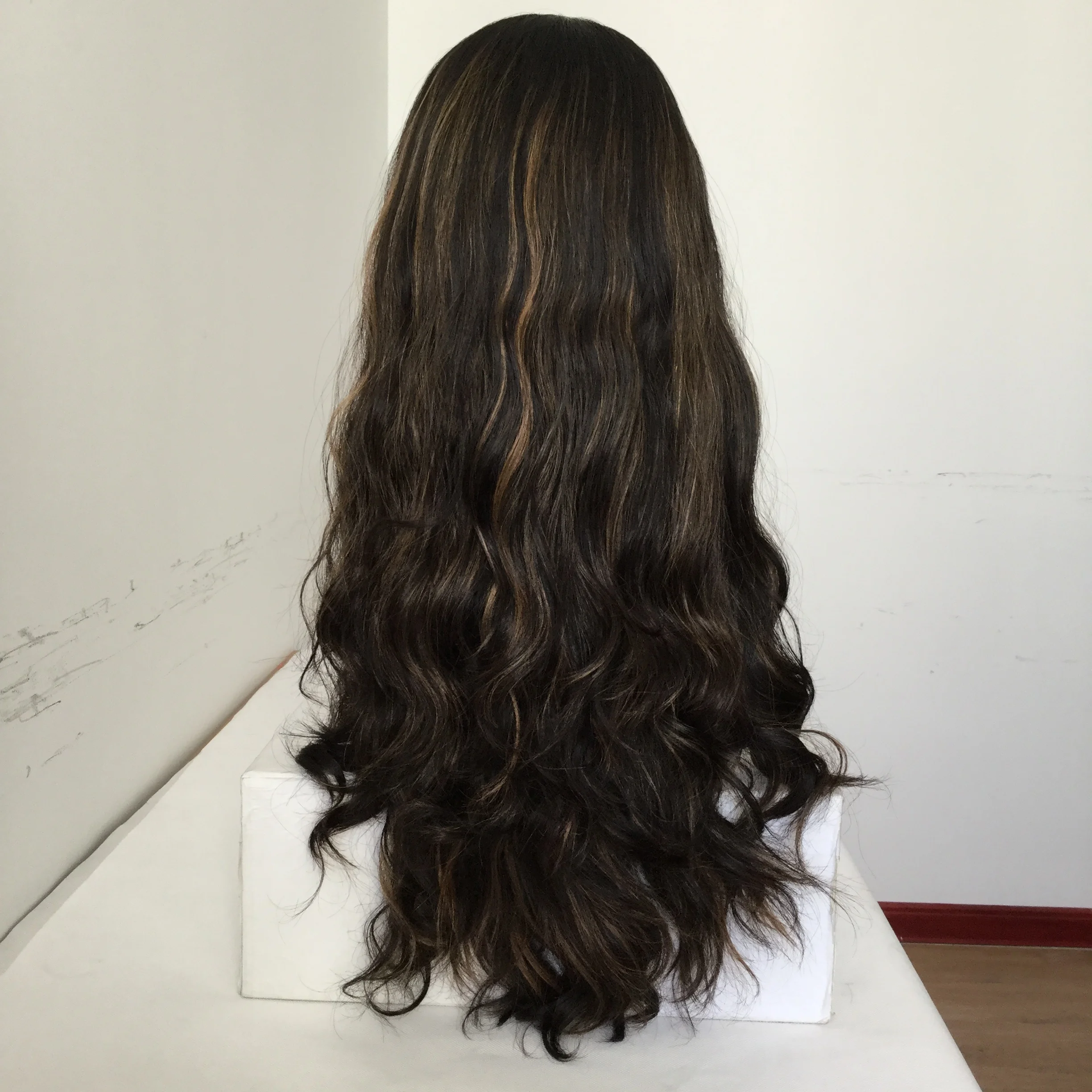 Luxury Beauty Wig Factory Long Length Body Wave European Human  Virgin  Hair Band Fall Jewish Wigs With Kosher Certificate