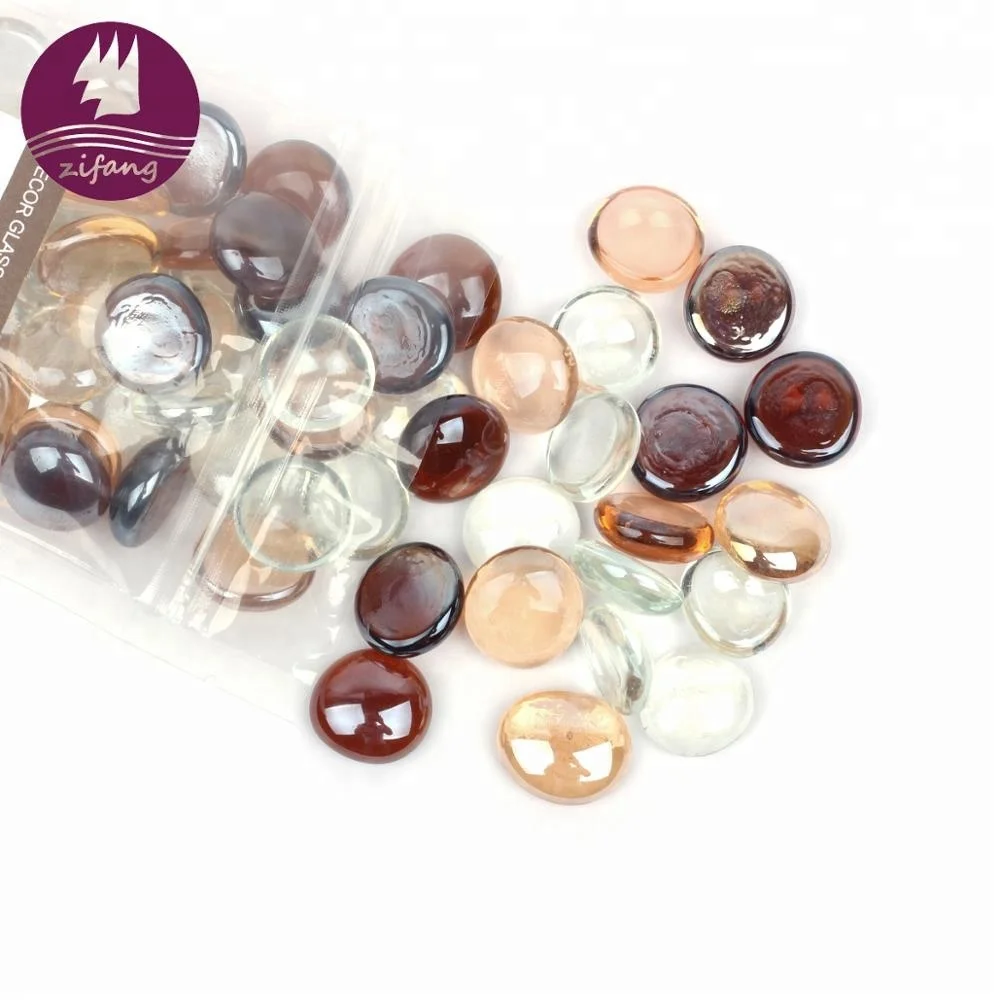 
Transparent colorful flat glass marble for DIY decor 