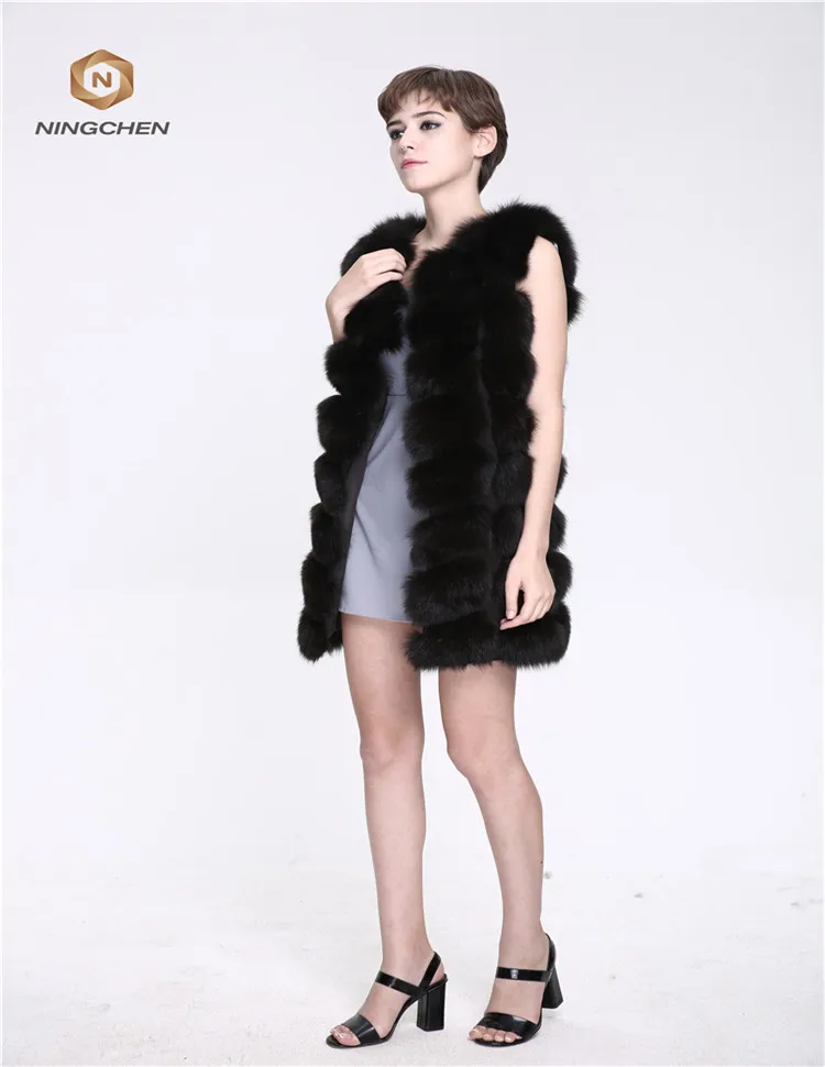 Newest design popular real fox fur woman winter jacket Blue Fox Fur Overcoat Jacket Women Genuine Fur Coat