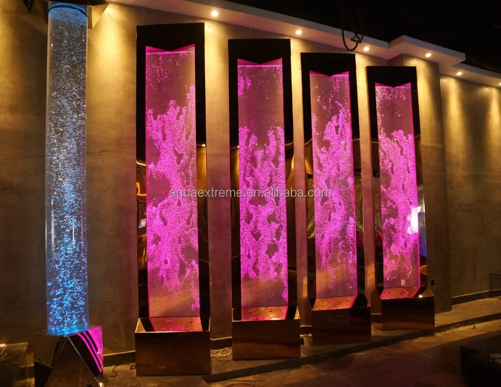 2.6ft x 11ft Hight Digital Water Bubble wall High-end Rose Gold Frame latest design