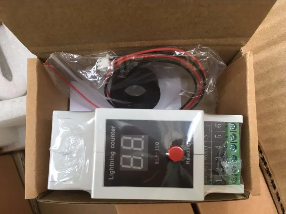 Digital lightning arrester strike counter white Lightning counter strike