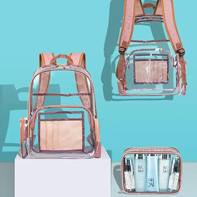 Fashion transparent waterproof clear pvc backpack