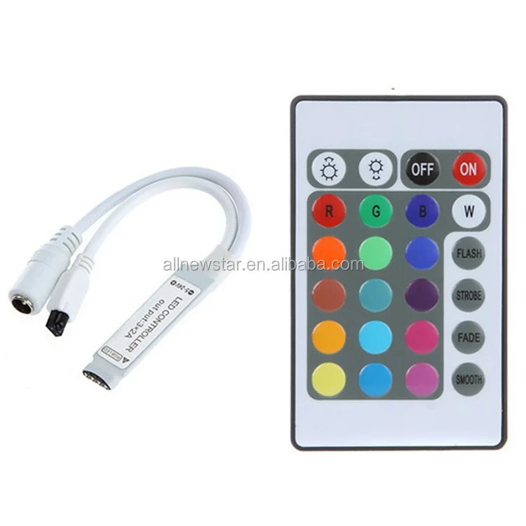 High Quality Mini 24 Keys mini LED RGB Controller DC12V 6A Wireless IR Remote RGB LED Mini Dimmer For SMD3528 5050 LED Strip