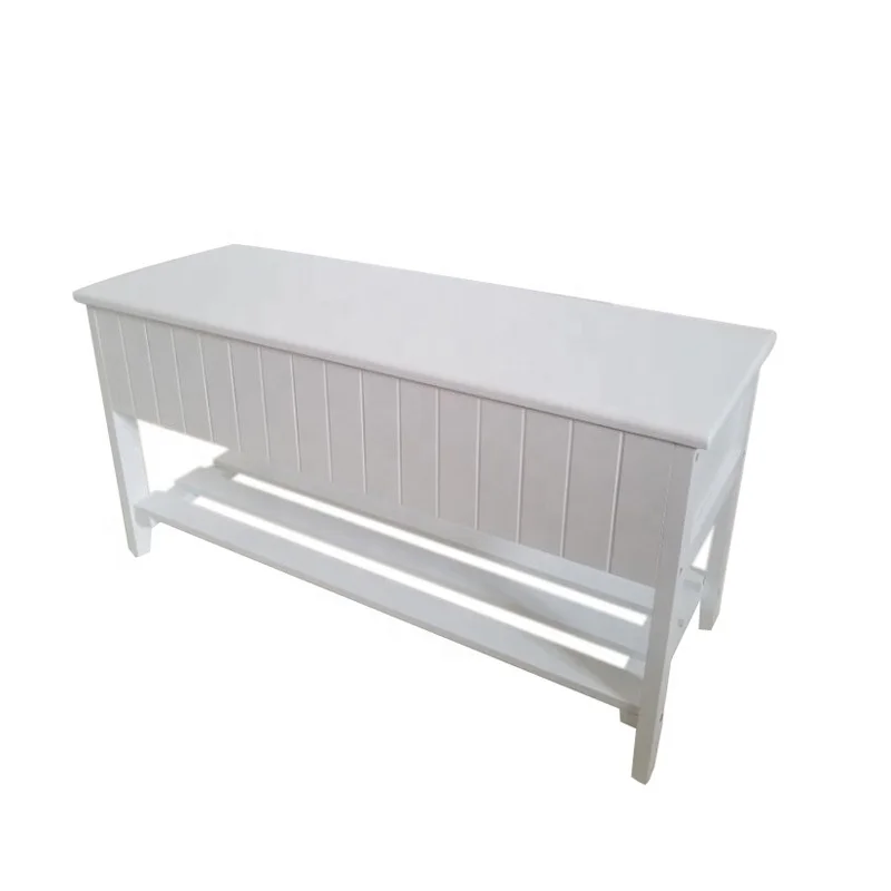 MDF shoe organizer pine wood white storage bench rack