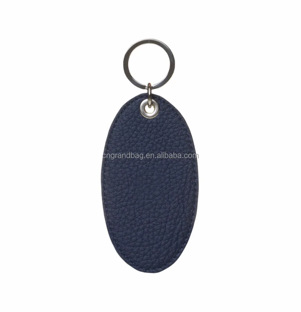 Handmade custom logo round key chain leather keychain
