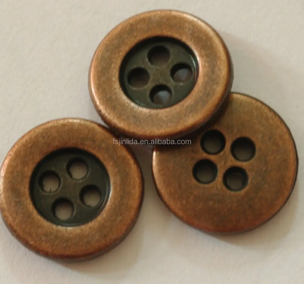new style 15mm 4 holes metal sew button for custom shirt button