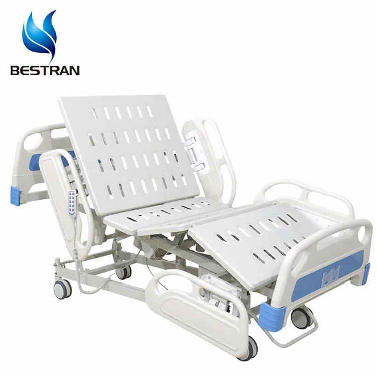 BT-AE011 China medical patient clinic nursing care 5 function electric automatic transfer sand cheap icu bed for hospital sale