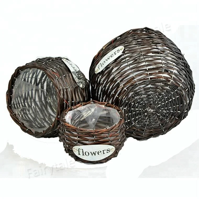 Factory Cheap Bulk Flower Decoration Craft Pots Wicker Flower Basket for Sale