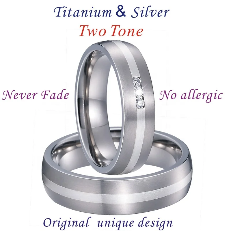 Factory Wholesale titanium couple wedding rings for men and women 925 sterling silver ring anillos bague