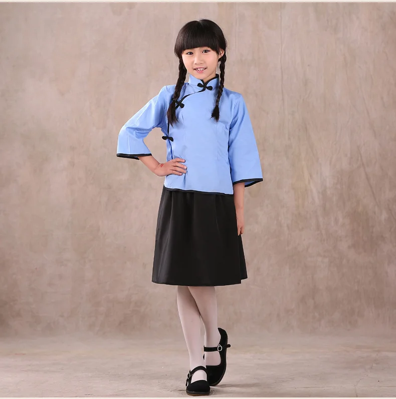 
Chinese Zhongshan suit school traditional uniform for boys & girls ethnic costume performance wear for drama wholesale 