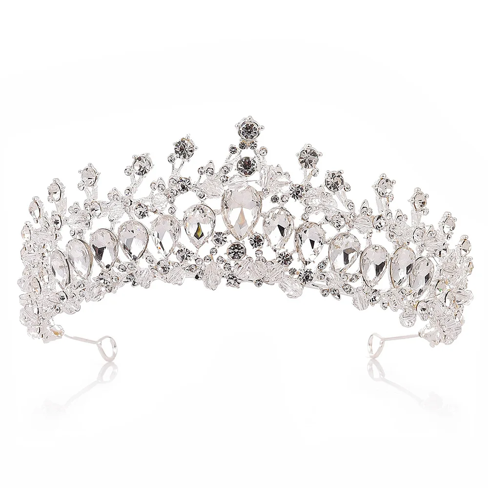 Rhinestone Beaded tiara handmade bridal headband wedding hair accessories