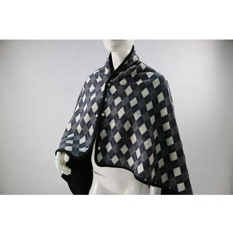 Luxury plaid printed manta wool blanket