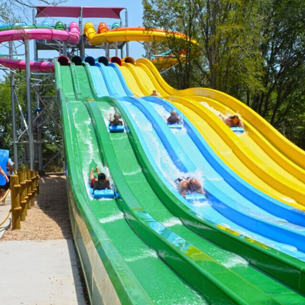 Colorful Rainbow Fiberglass Water Slide Equipment for Aqua Park