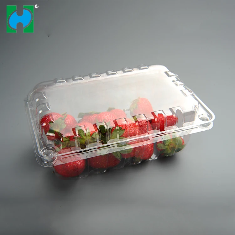  Chinese supplier kitchen product takeaway PET Plastic Fruit Clamshell food containers with lid