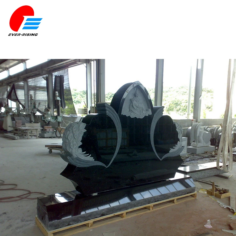 Virgin Mary Granite Double Heart Monument Headstone