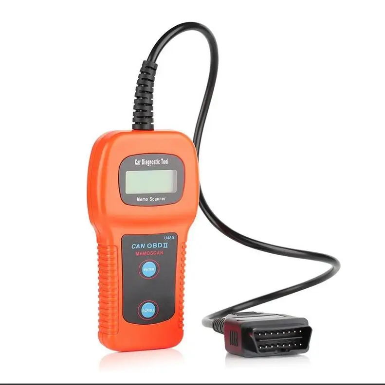 U480 CAN BUS OBD2 Scanner Car Diagnostics Tool Engine Code Reader With LCD Display for OBD II Vehicles